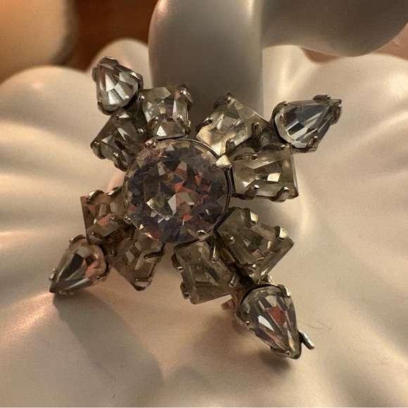 ✨ Vintage 1950s Rhinestone Starburst Brooch ❤️ - Picture 10 of 14